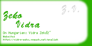 zeko vidra business card